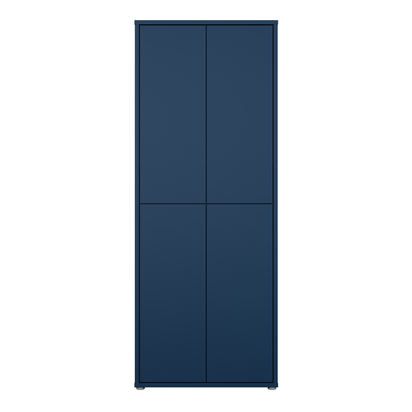 Pembroke Tall Shoe Cabinet with 4 Doors Push-to-Open in Night Blue