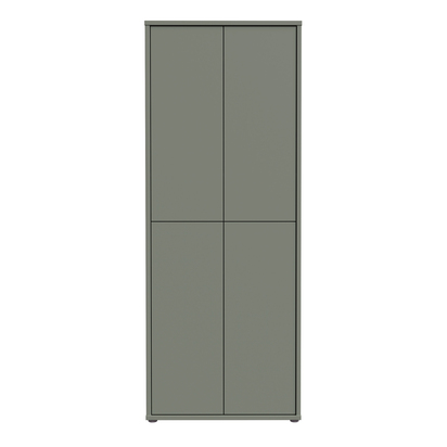 Pembroke Tall Shoe Cabinet with 4 Doors Push-to-Open in Sage Green
