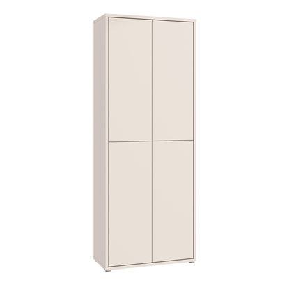 Pembroke Tall Shoe Cabinet with 4 Doors Push-to-Open in Sand
