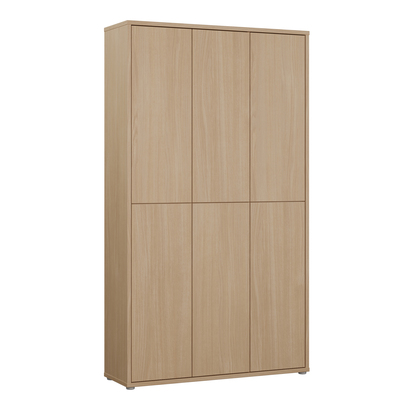 Pembroke Tall Shoe Cabinet with 6 Doors Push-to-Open in Elegancia Oak