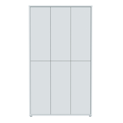 Pembroke Tall Shoe Cabinet with 6 Doors Push-to-Open in Light Grey