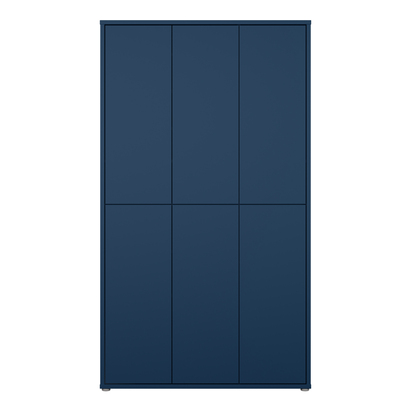 Pembroke Tall Shoe Cabinet with 6 Doors Push-to-Open in Night Blue