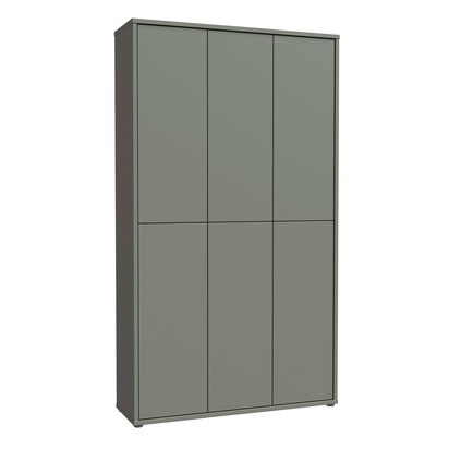 Pembroke Tall Shoe Cabinet with 6 Doors Push-to-Open in Sage Green