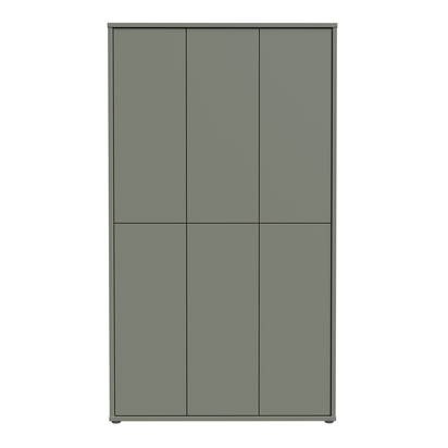 Pembroke Tall Shoe Cabinet with 6 Doors Push-to-Open in Sage Green
