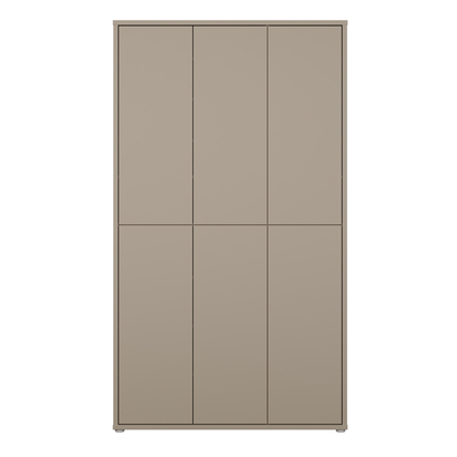 Pembroke Tall Shoe Cabinet with 6 Doors Push-to-Open in Taupe