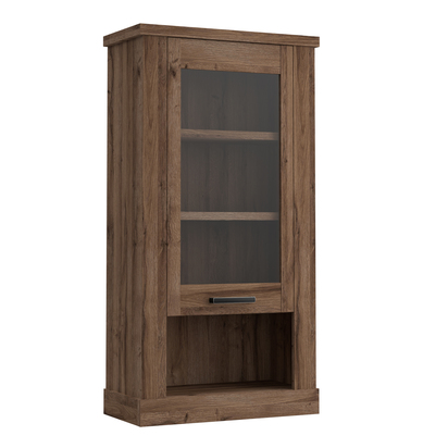 Otto 2 1 Door Wall Display Cabinet in Tabak Oak