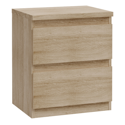 Hollis 2 Drawer Bedside Table in Sonoma Oak