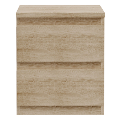 Hollis 2 Drawer Bedside Table in Sonoma Oak