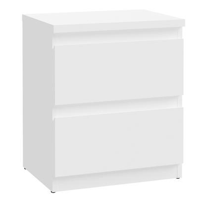 Hollis 2 Drawer Bedside Table in White