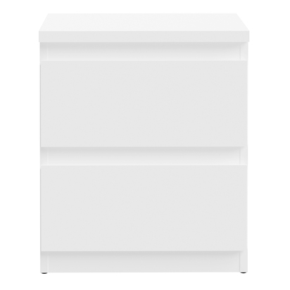 Hollis 2 Drawer Bedside Table in White