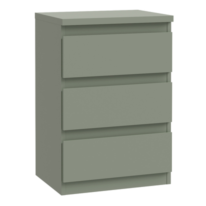 Hollis 3 Drawer Bedside Chest in Sage Green