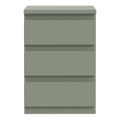 Hollis 3 Drawer Bedside Chest in Sage Green