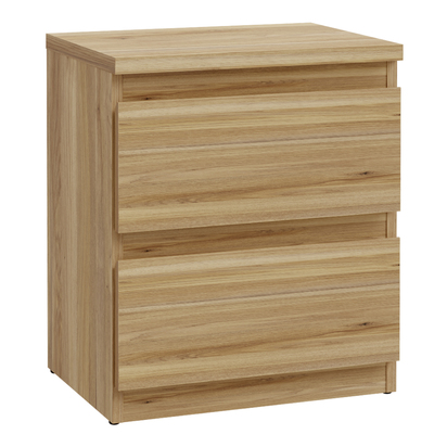 Hollis 3 Drawer Bedside Table in Mauvella Oak