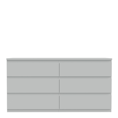Hollis 6 Drawer Wide Chest in Light Grey