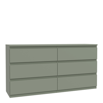 Hollis 6 Drawer Wide Chest in Sage Green