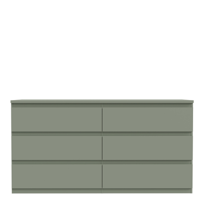 Hollis 6 Drawer Wide Chest in Sage Green