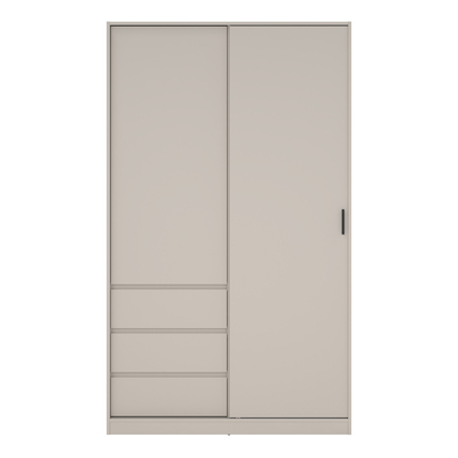 Avery 3 Wardrobe with 1 Sliding Door 1 Std Door & 3 Drawers in Cashmere