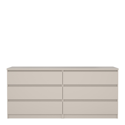 Avery 3 Wide Chest of 6 Drawers (3+3) in Cashmere