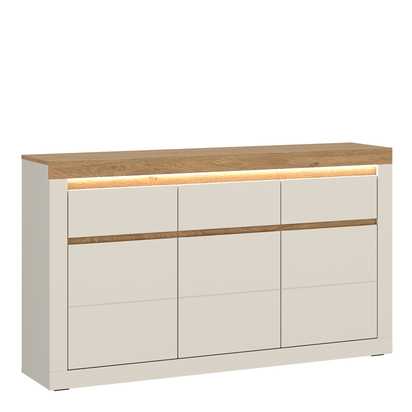 Winslow 2 Sideboard with 3 Doors and 3 Drawers in Cashmere and Stone Oak