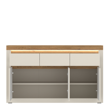 Winslow 2 Sideboard with 3 Doors and 3 Drawers in Cashmere and Stone Oak