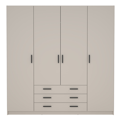 Henley Wardrobe with 4 Doors + 3 Drawers in Cashmere