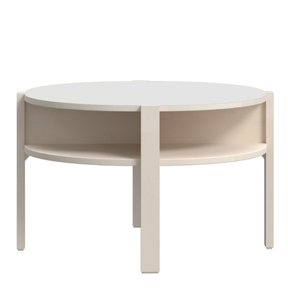 Orla Round Coffee Table with Open Shelf in Sand