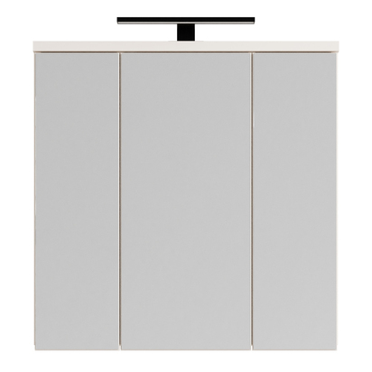 Juno 3 Door Mirrored Bathroom Cabinet with Integrated LED Lighting in Sand