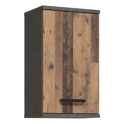 Juno Small Hanging Cupboard with 1 Door in Walnut and Dark Grey