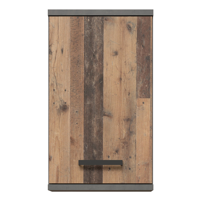 Juno Small Hanging Cupboard with 1 Door in Walnut and Dark Grey