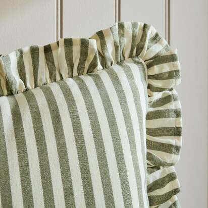 Linford Stripe Frilled Square Cushion Cover