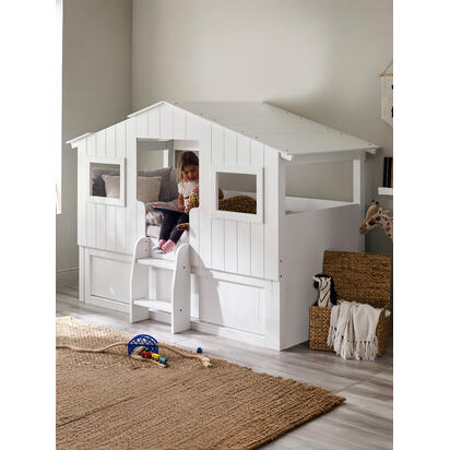 Acorn 90cm Single White Treehouse Midsleeper Bed with Storage
