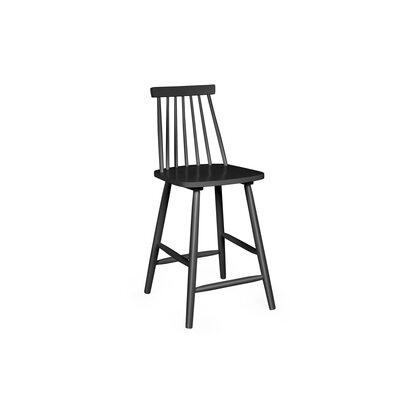 Alassio Black Spindle Back 112cm Solid Wood Bar Stool