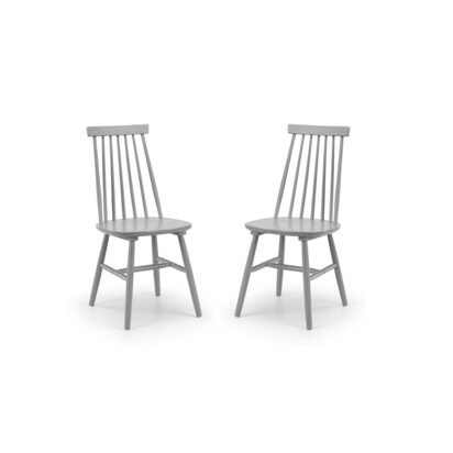 Set Of 2 Alassio Spindle Back Dining Chairs - Grey