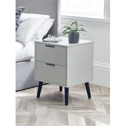 Alba 2 Drawer Bedside - Silk Grey