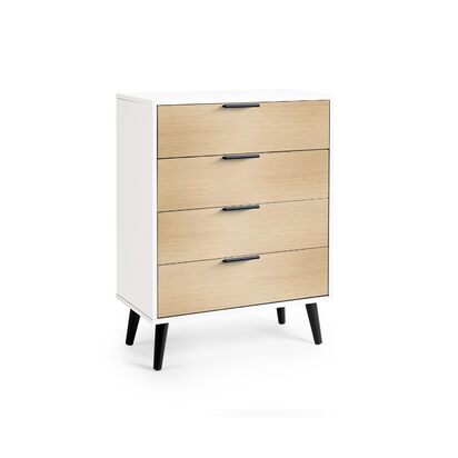 Alba 4 Drawer Wide Chest - White/Oak