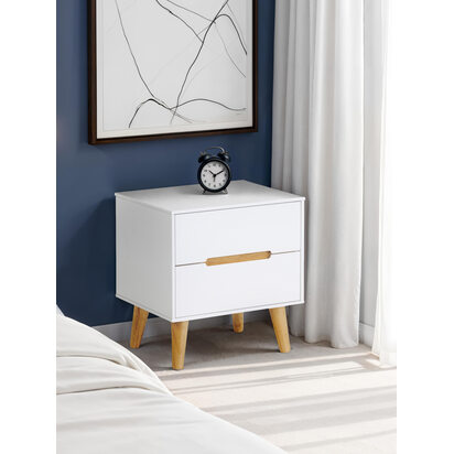 Alicia 2 Drawer Bedside - White
