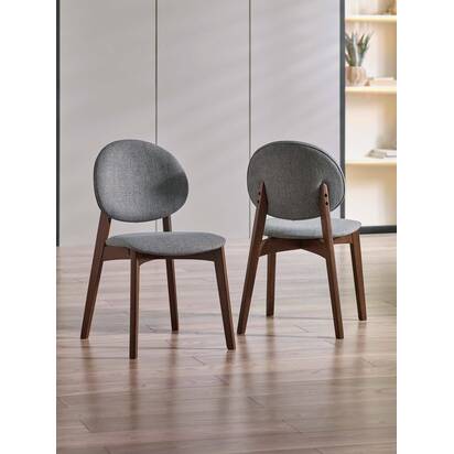 Set of 2 Artemis Walnut and Grey Dining Chairs