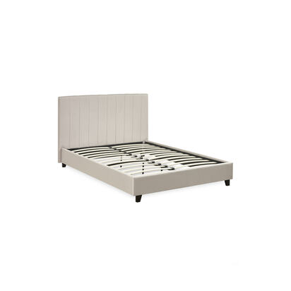 Aylen Oatmeal Faux Linen Upholstered 135cm Double Bed Frame