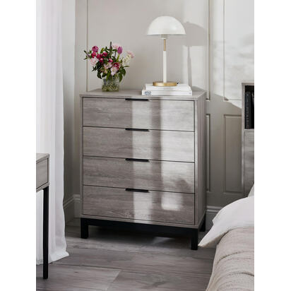 Bali 4 Drawer Chest - Grey Oak