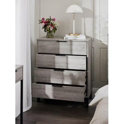 Bali 4 Drawer Chest - Grey Oak