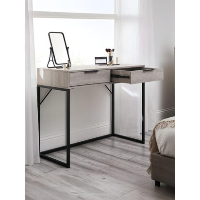 Bali 2 Drawer Dressing Table/Desk - Grey Oak