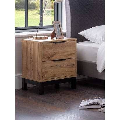 Bali 2 Drawer Bedside - Light Oak