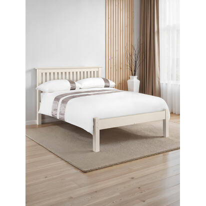 Barcelona 135cm Double Stone White Low Footend Bed