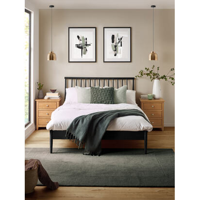 Belton Black Spindle 135cm Double Bed Frame