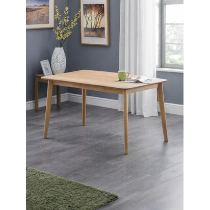 Boden Oak Veneer Rectangular Table With Tapered Legs