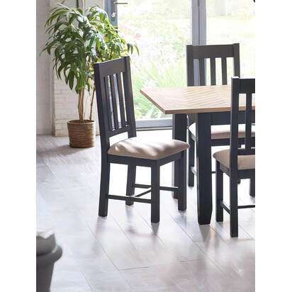 Set Of 2 Bordeaux Dining Chairs Dark Grey