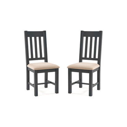 Set Of 2 Bordeaux Dining Chairs Dark Grey