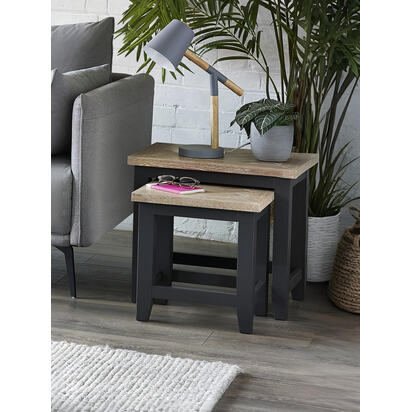 Bordeaux Nest Of Tables Dark Grey
