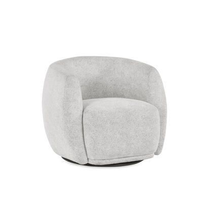 Bowline Cream Chenille Upholstered Swivel Accent Chair