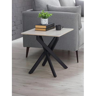 Bradley White Marble Lamp Table